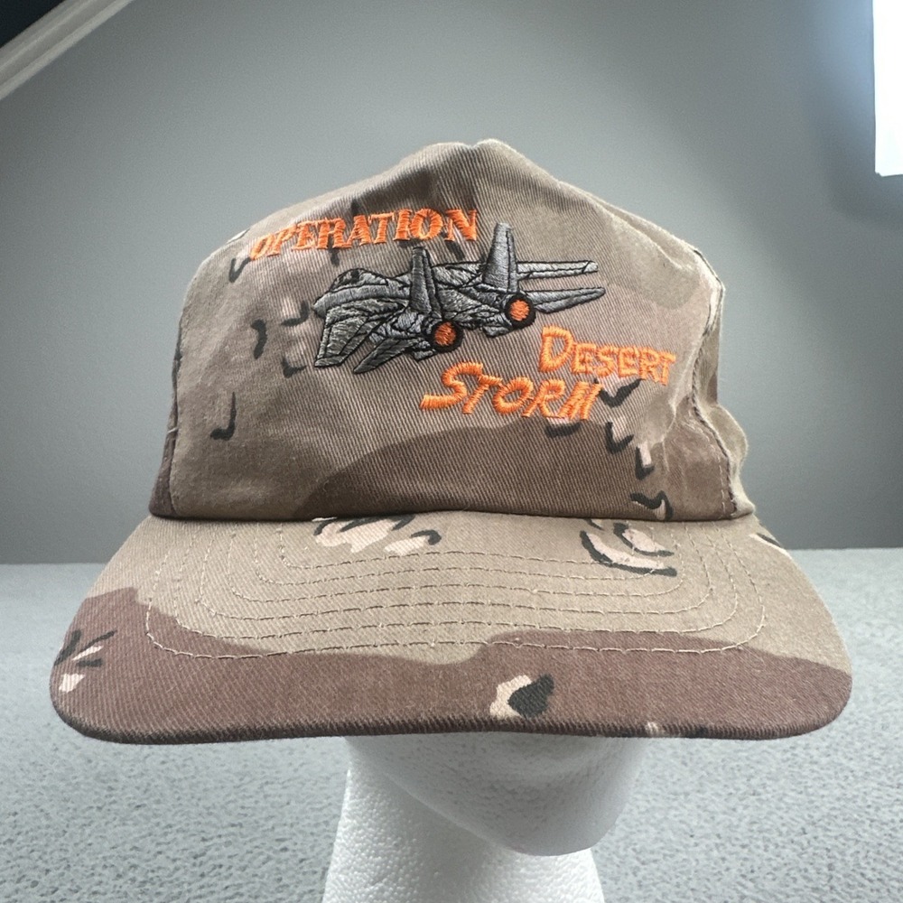 VTG Operation Desert Storm Camo Hat Men One Size Adjustable Snapback Made in USA